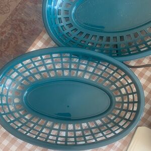 Elegant Teal Oval Baskets